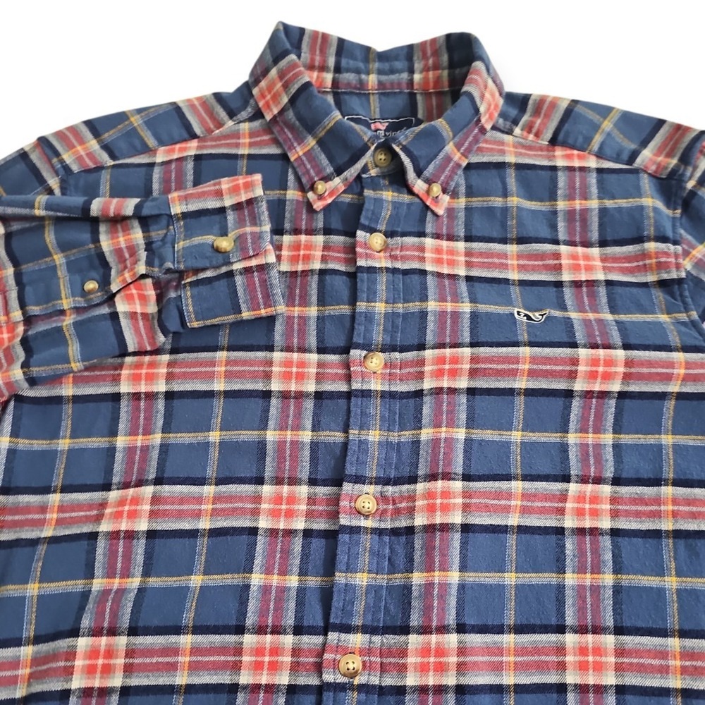 Vineyard Vines Large Lightweight Flannel Shirt‎ Cotton Blend